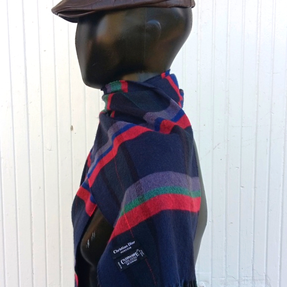 Christian Dior Monsieur Cashmaire Tartan Plaid Scarf (UNISEX) - Picture 3 of 17